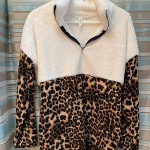 Cheetah Fleece 3/4 Zip Pullover
